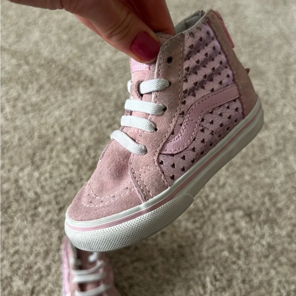 Vans Toddler girls pink heart sneakers shoes size 6 - Picture 10 of 15